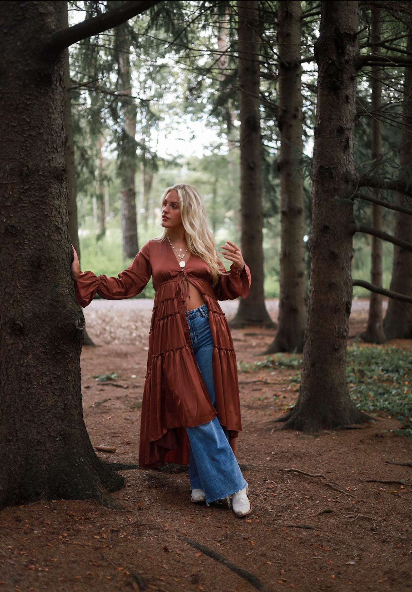 Folklore Duster Dress - Rust