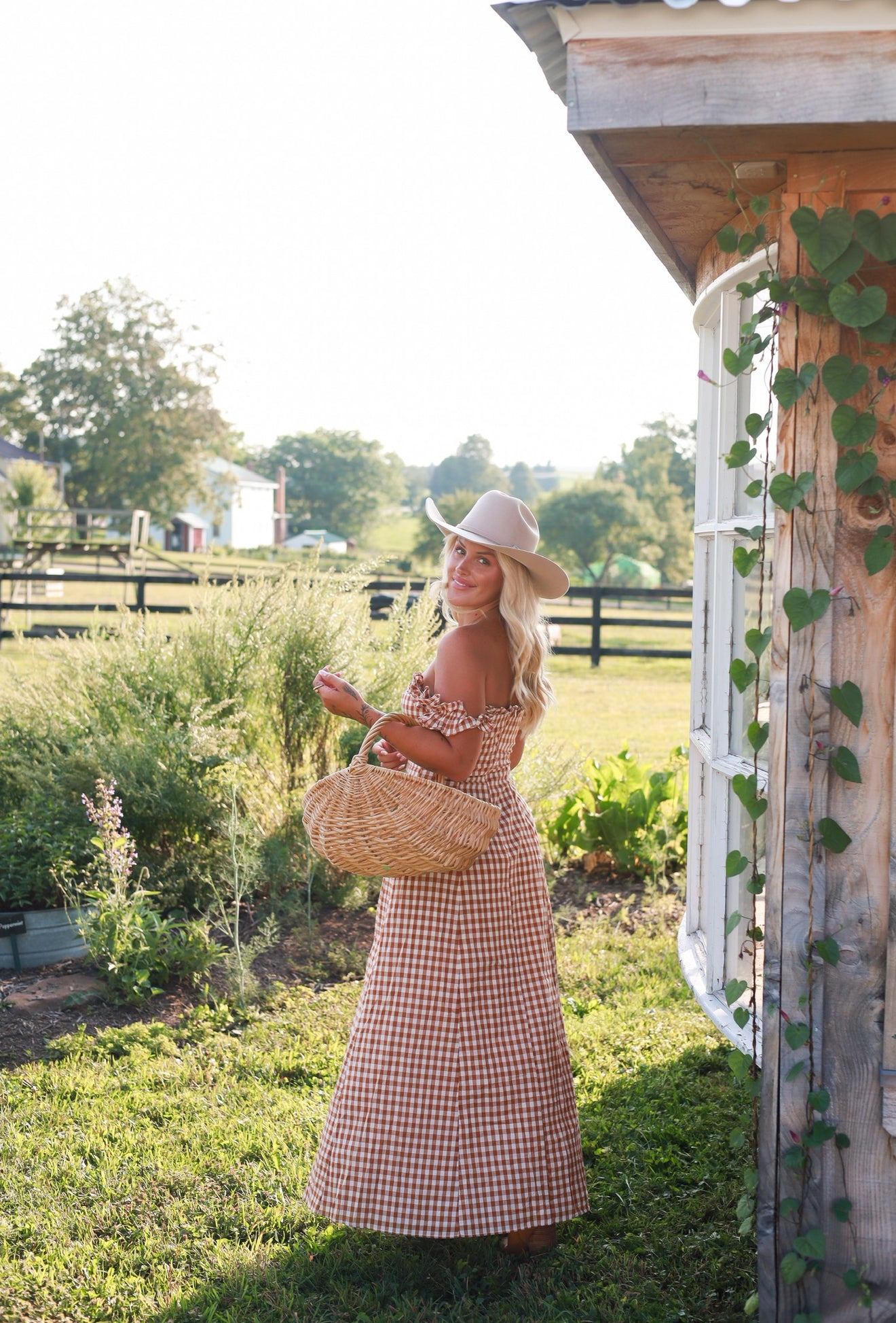 Honey Harvest Gingham Maxi