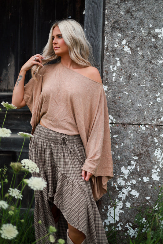 Asymmetrical Knit Top - Cedar