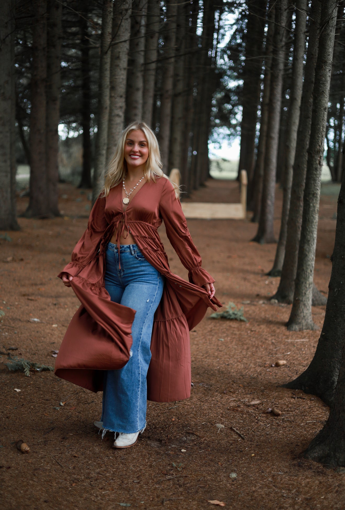 Folklore Duster Dress - Rust
