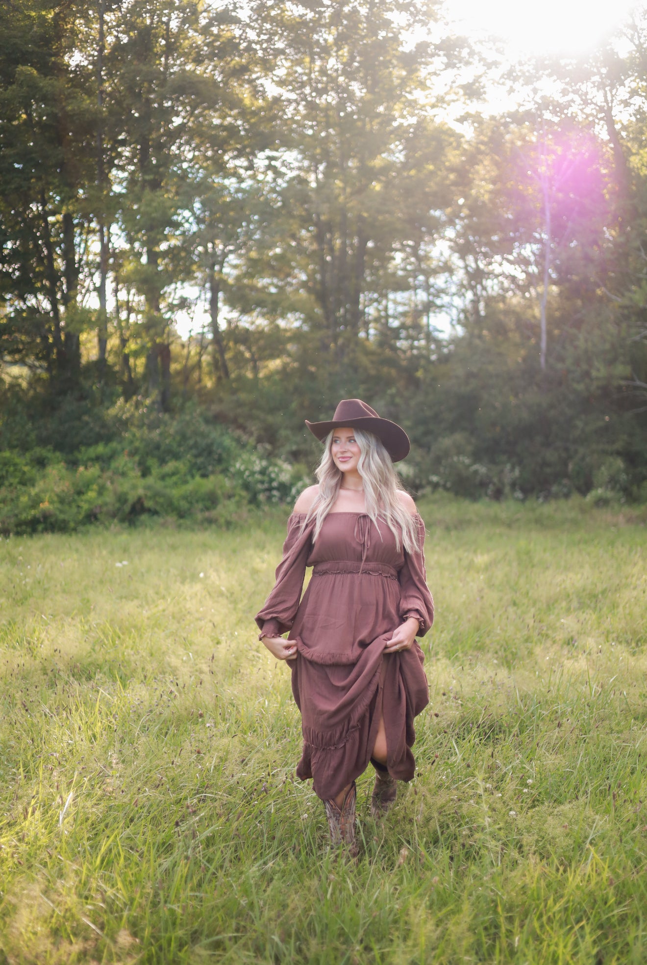 Barnwood Tiered Maxi Dress - Mocha
