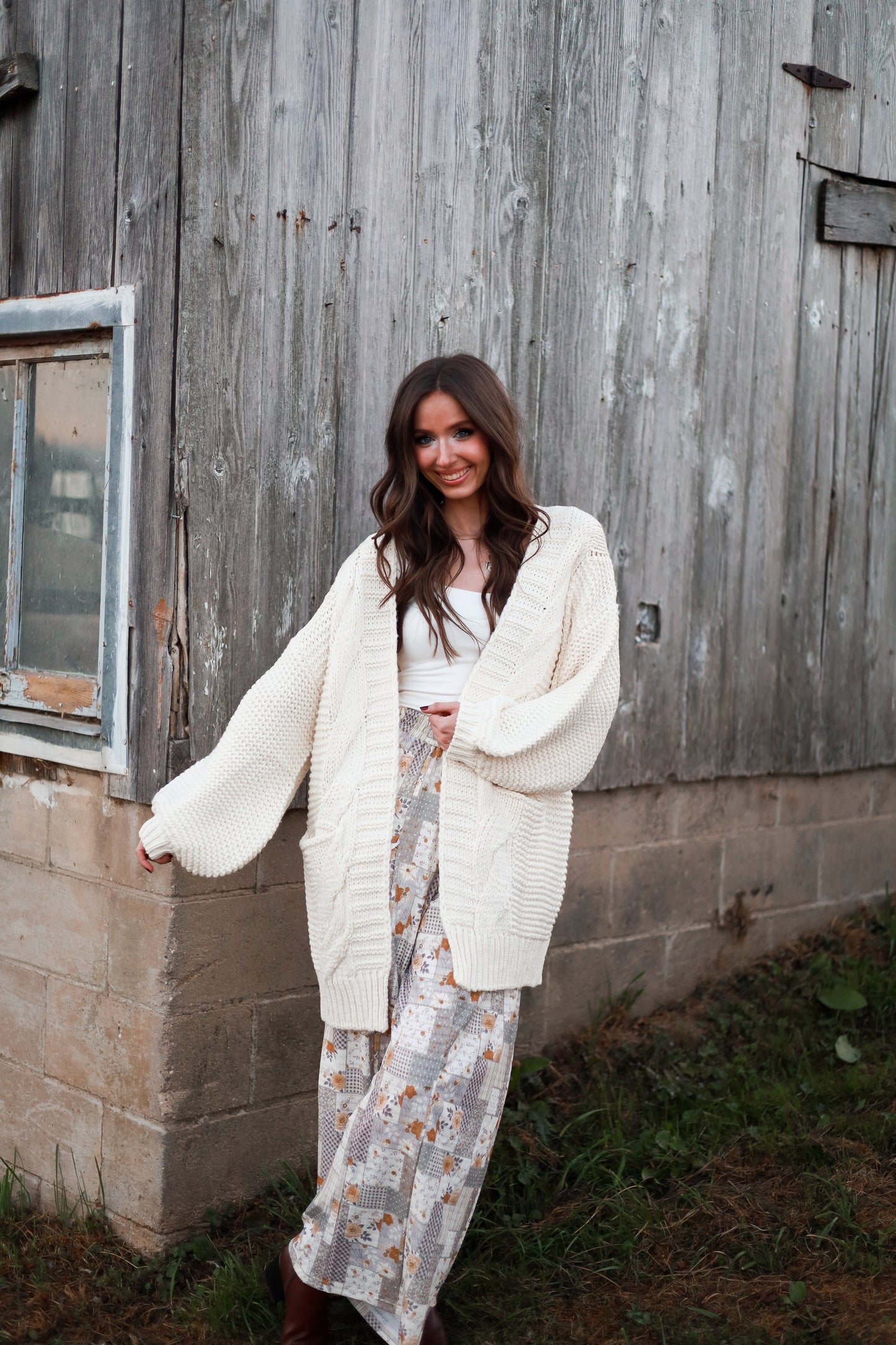 Marshmallow Cream Chunky Knit Cardigan