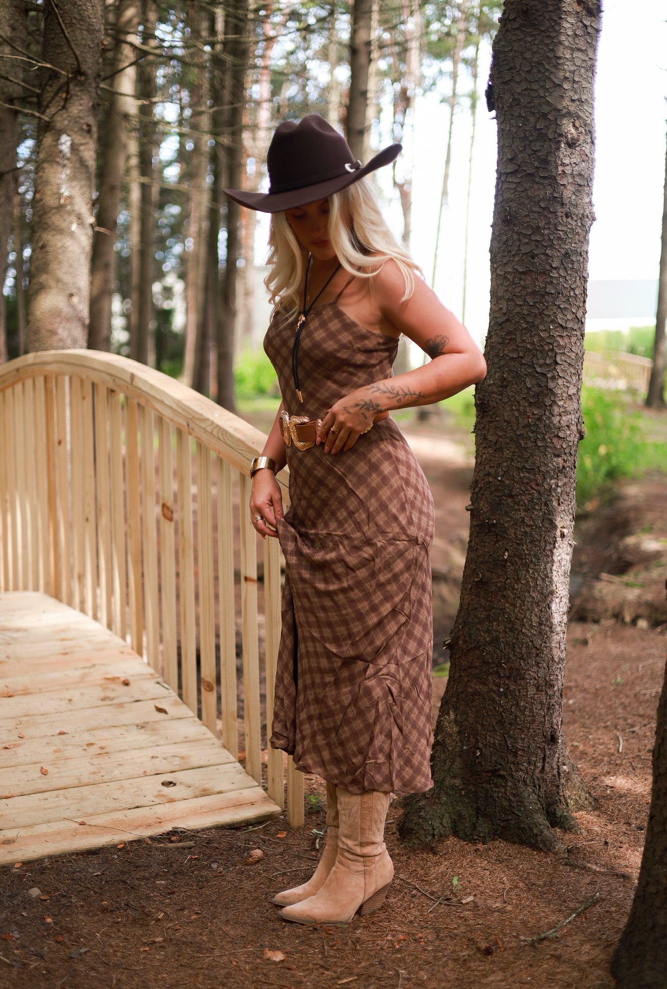 Whiskey Creek Plaid Maxi Dress