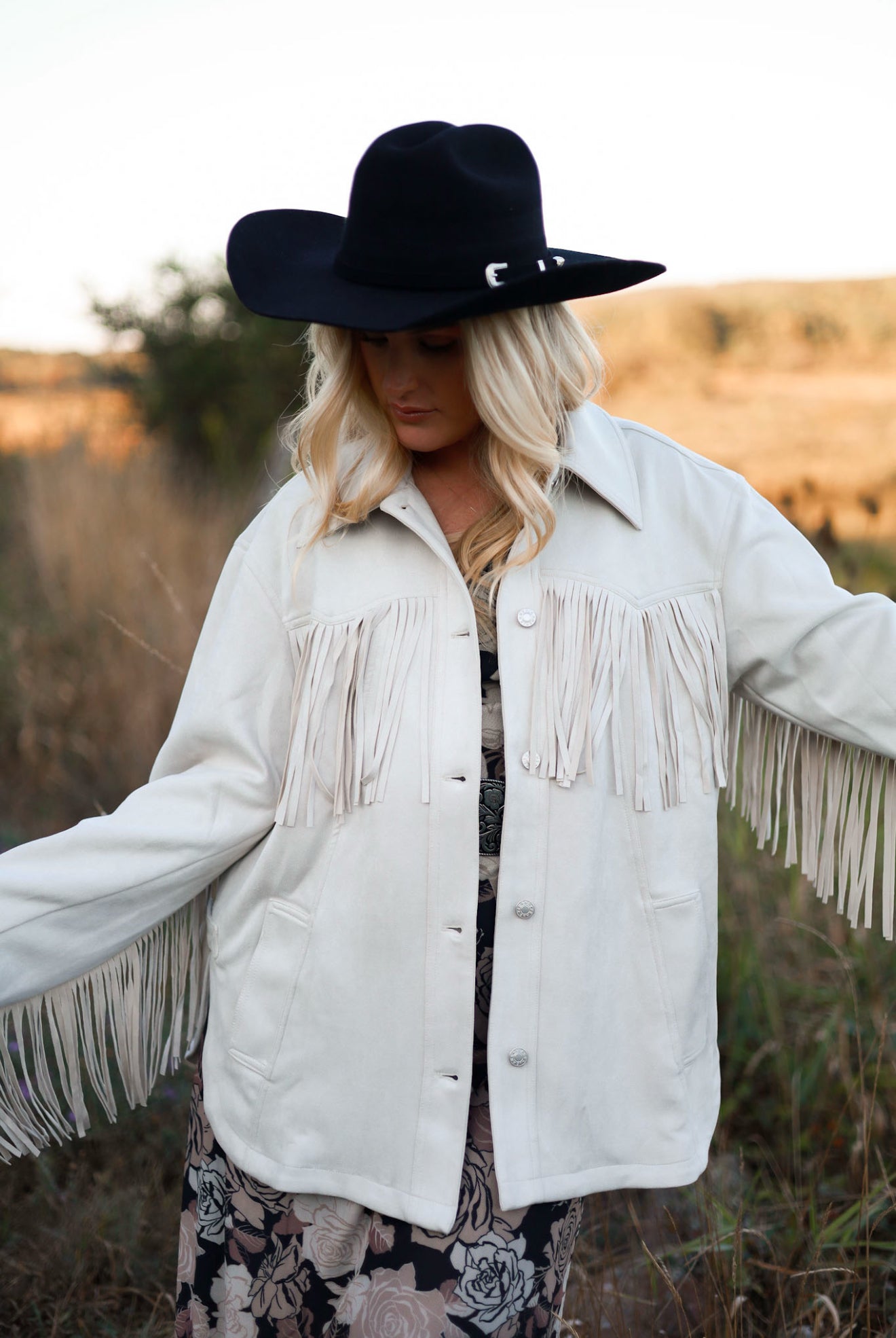 Statton Suede Fringe Jacket - Cream