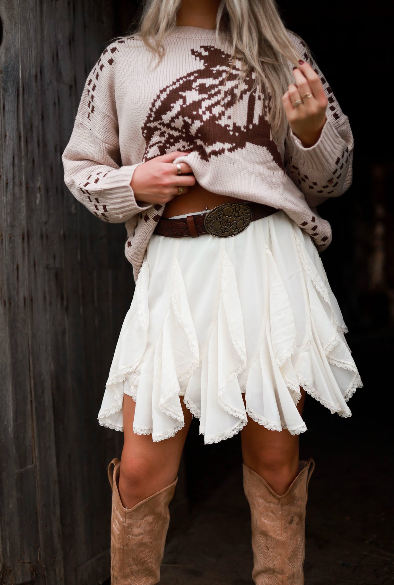 Secret Garden Mini Skirt - White