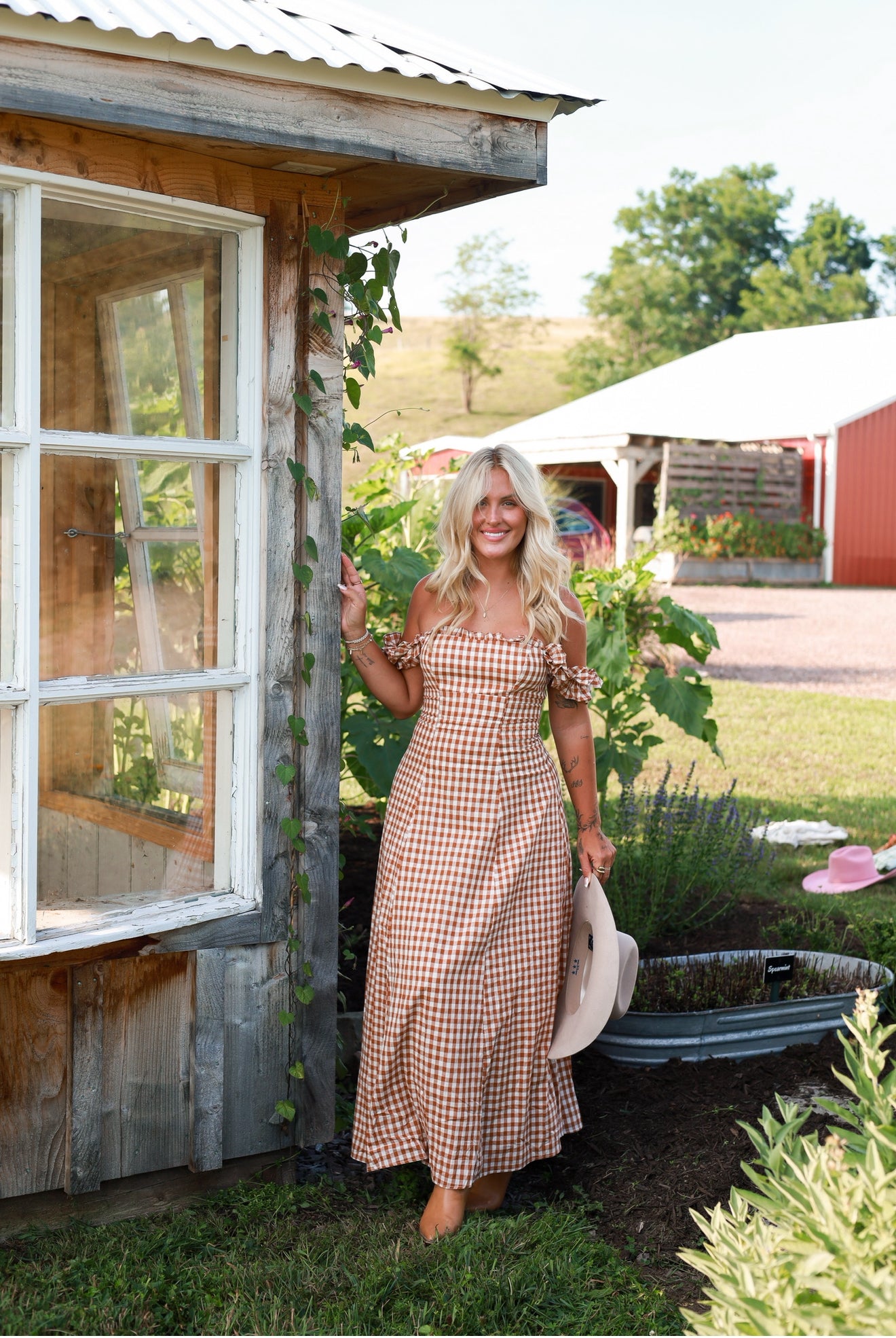 Honey Harvest Gingham Maxi