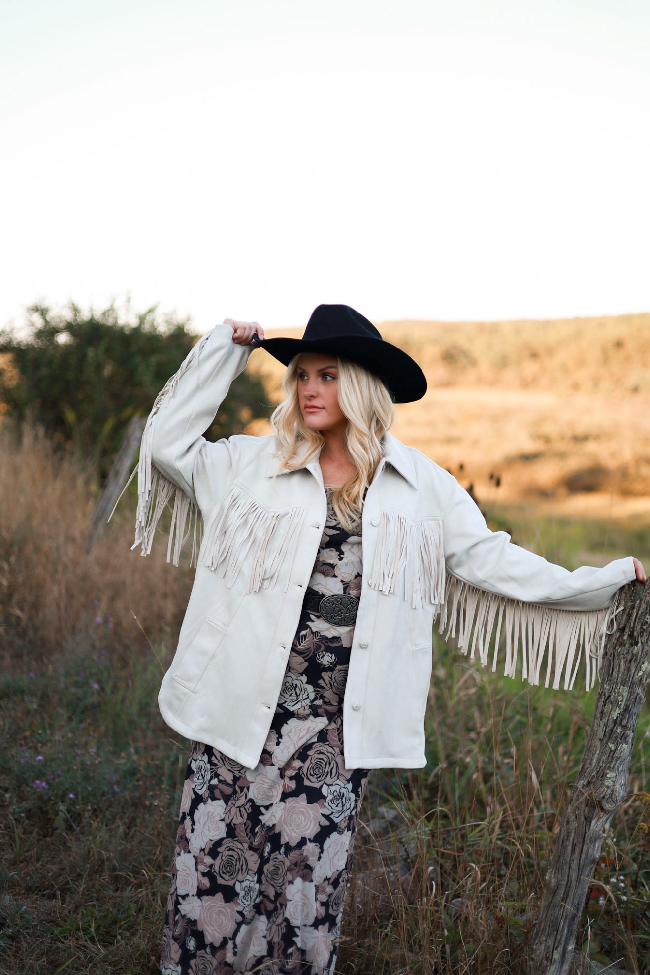Statton Suede Fringe Jacket - Cream
