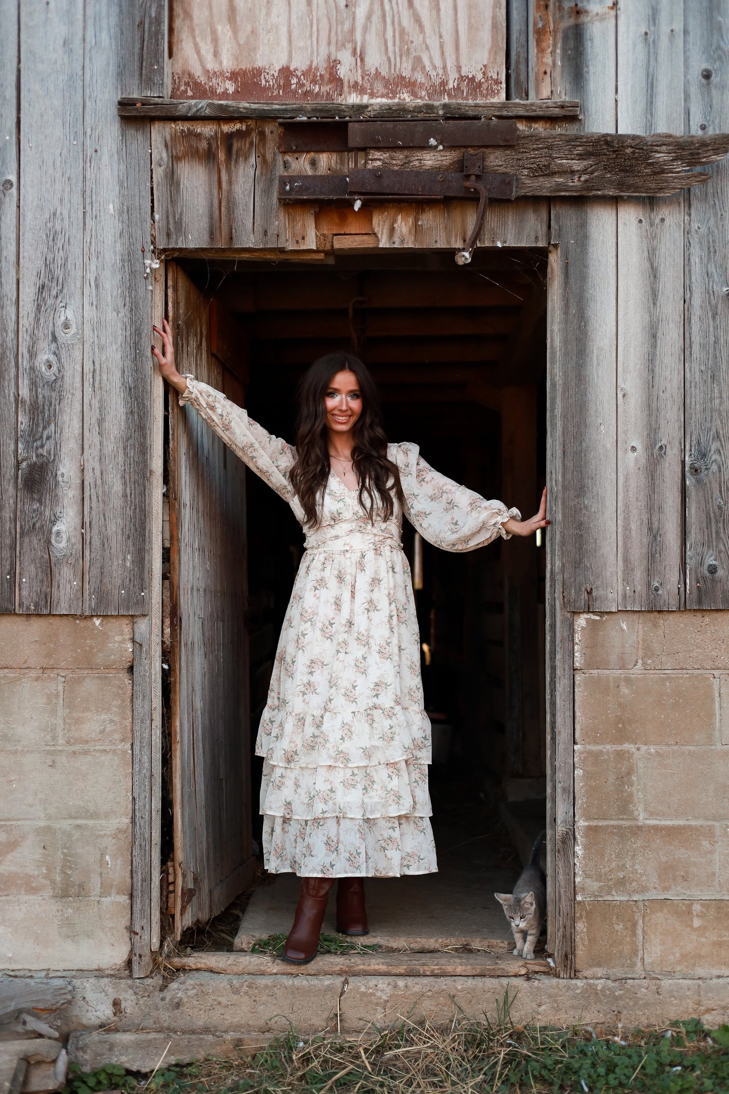 Vintage Cream Maxi Dress