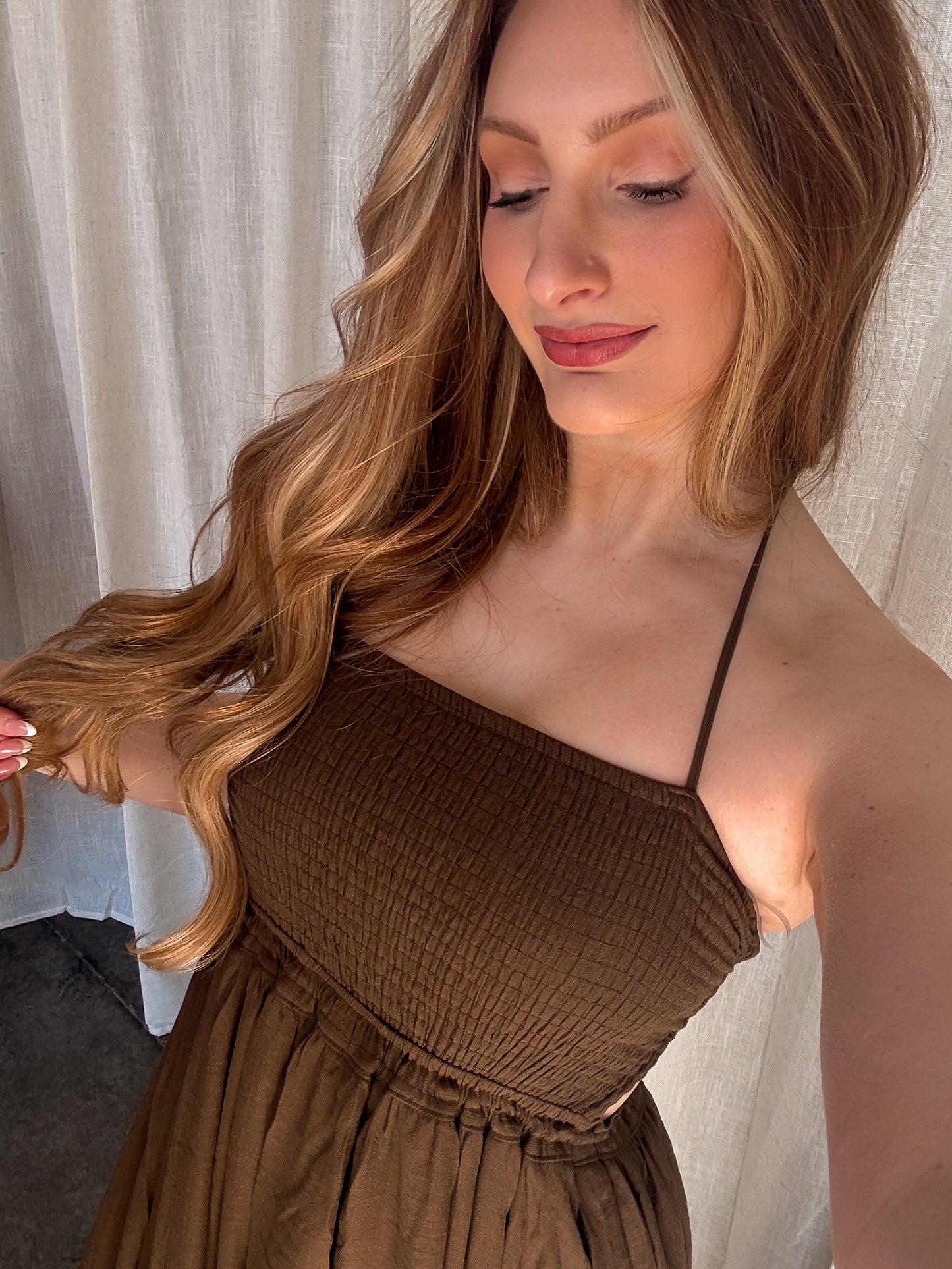 Wanderlust Halter Dress - Coconut