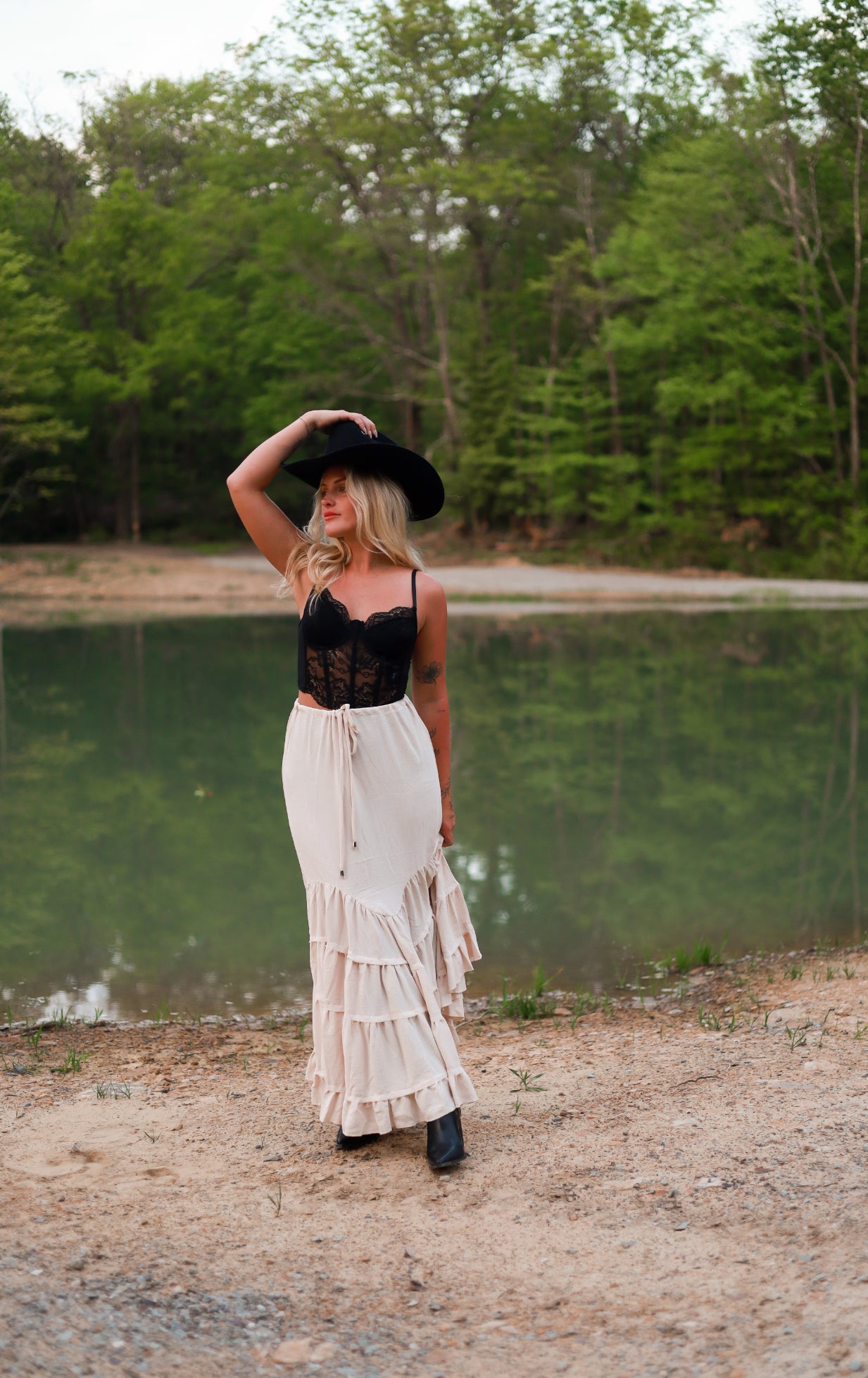 Black Lace Corset Top