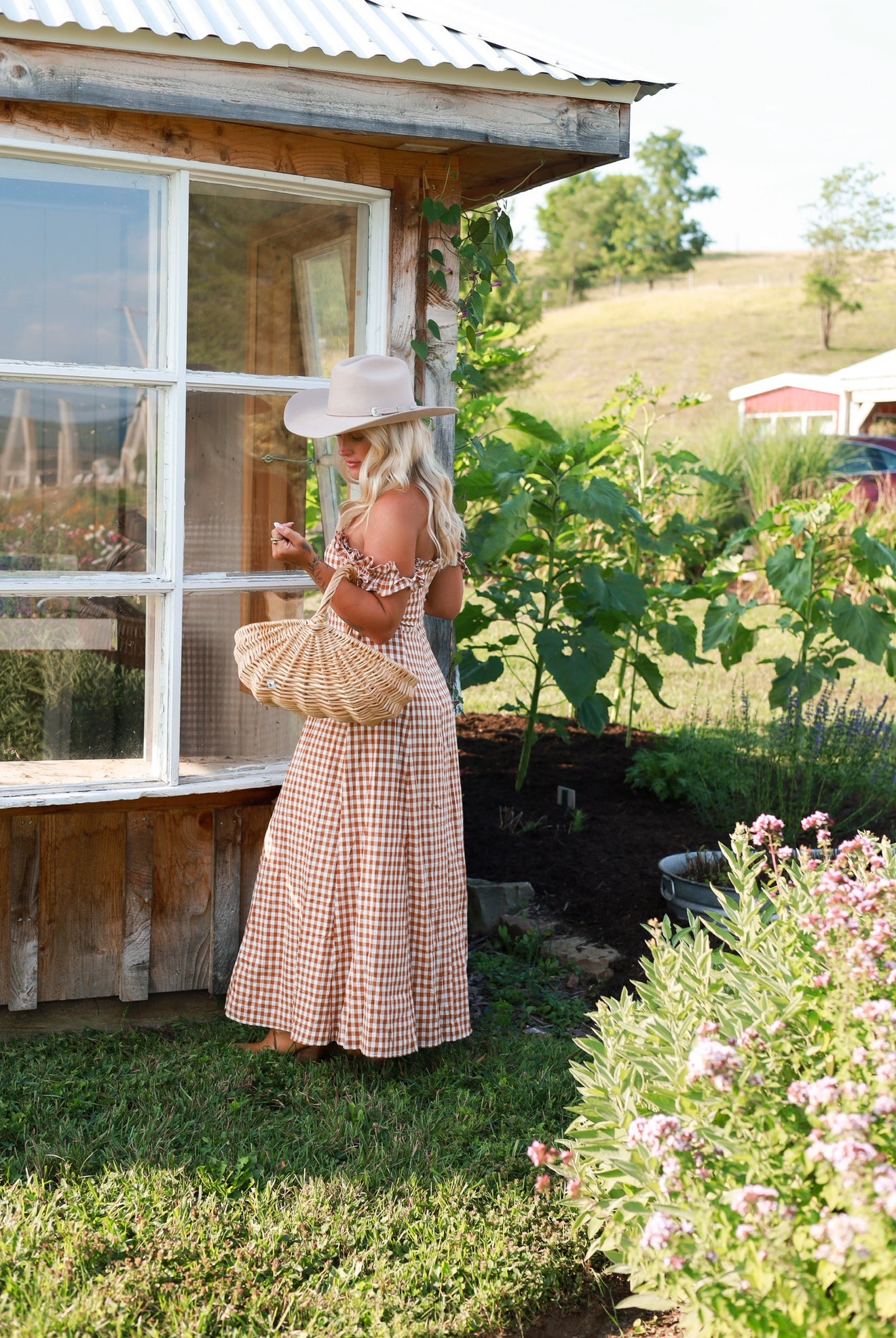 Honey Harvest Gingham Maxi