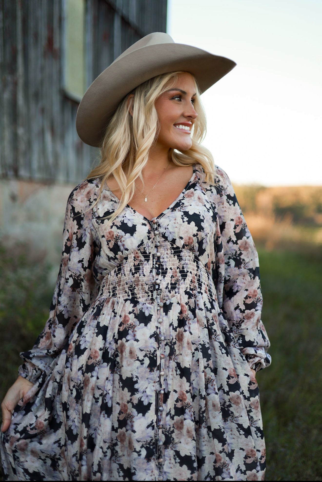 Spiced Orchard Maxi Dress - Black