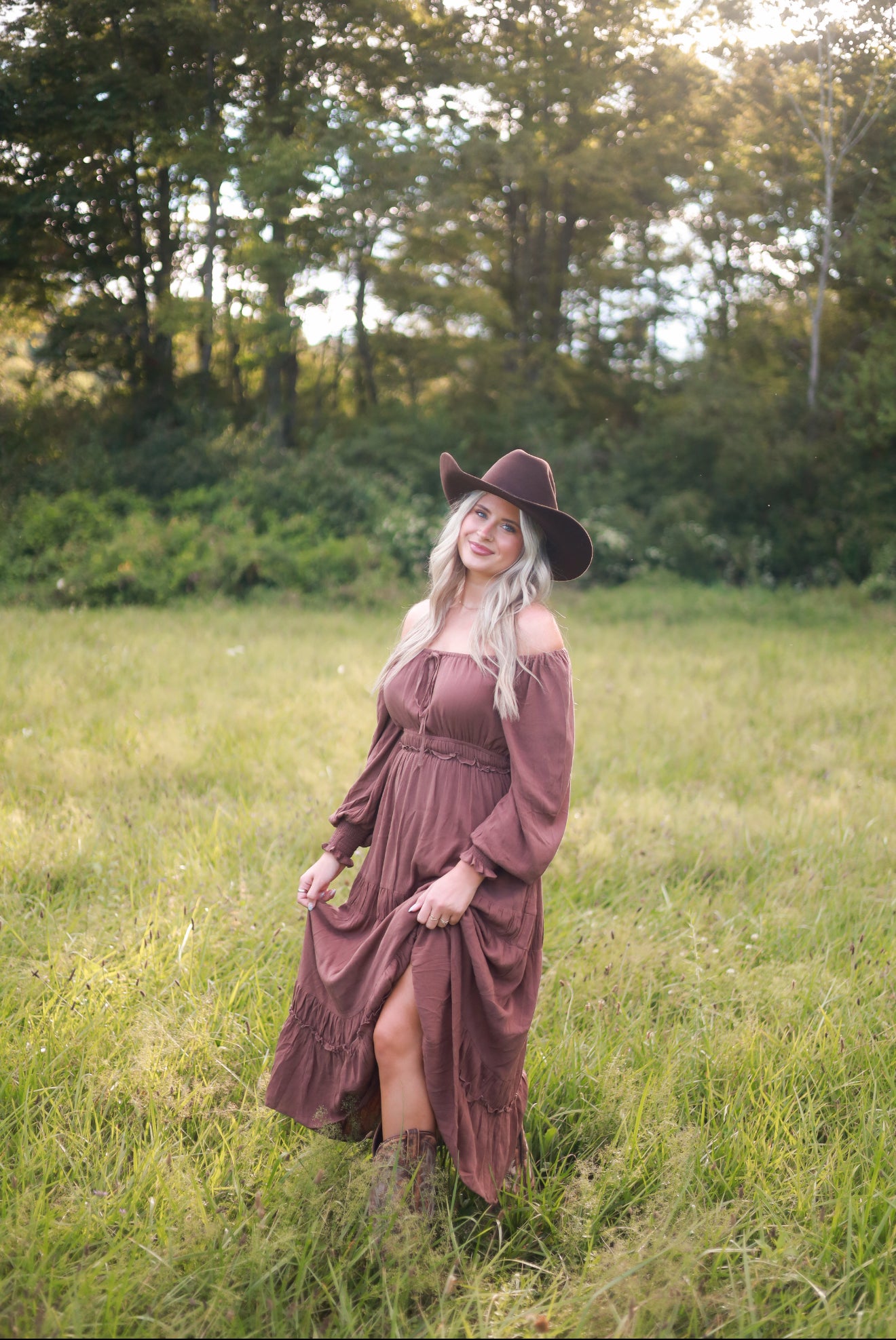 Barnwood Tiered Maxi Dress - Mocha