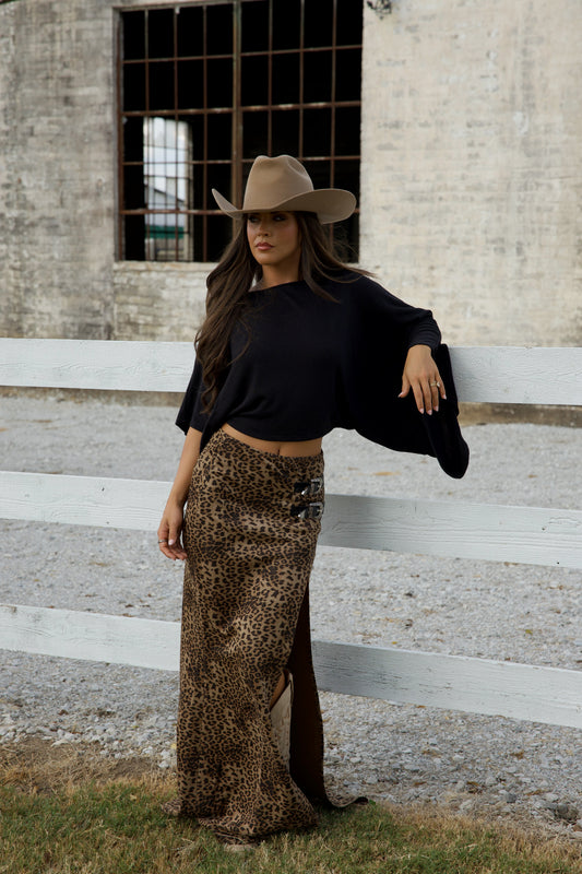 Asymmetrical Knit Top - Black