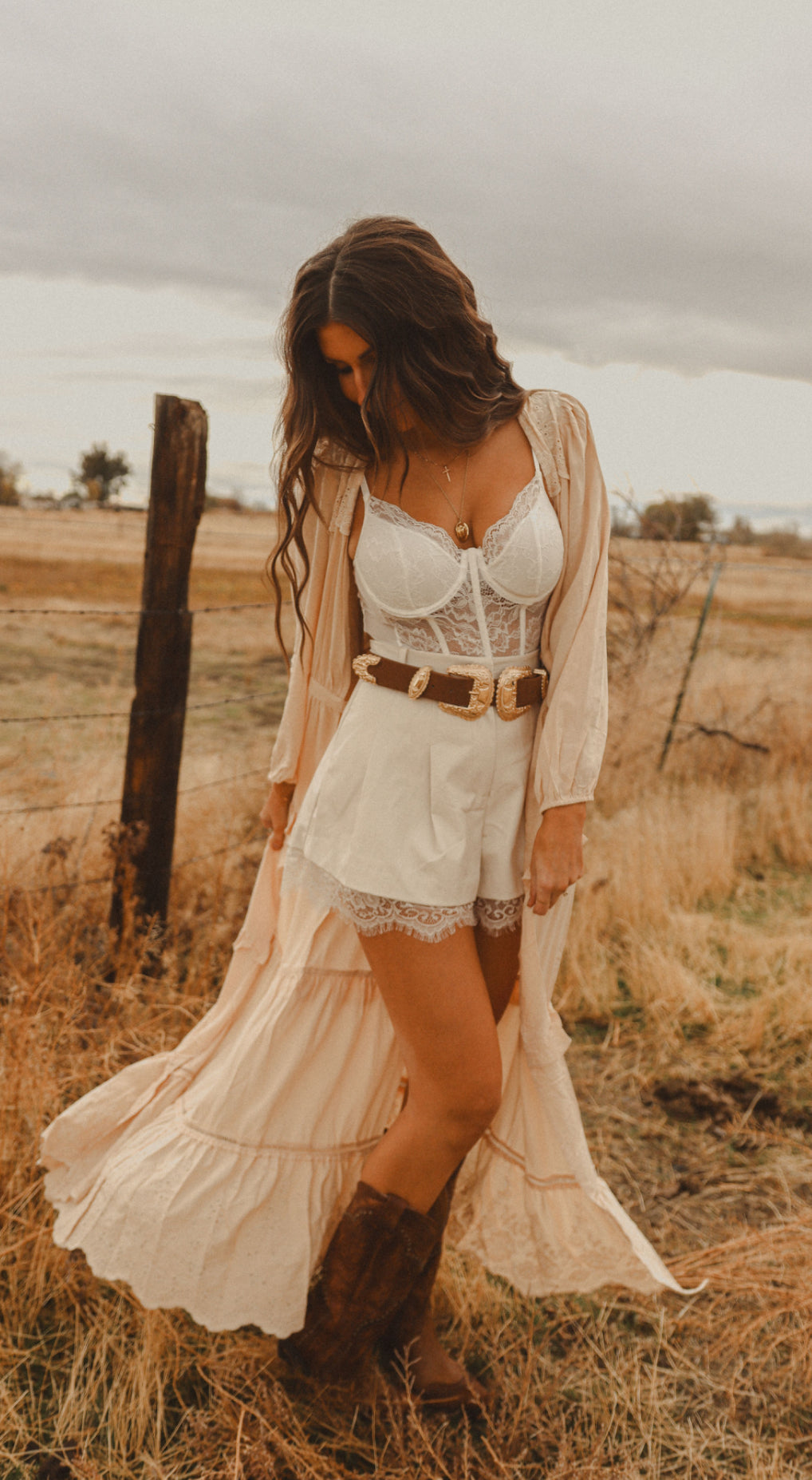 White Lace Corset Top