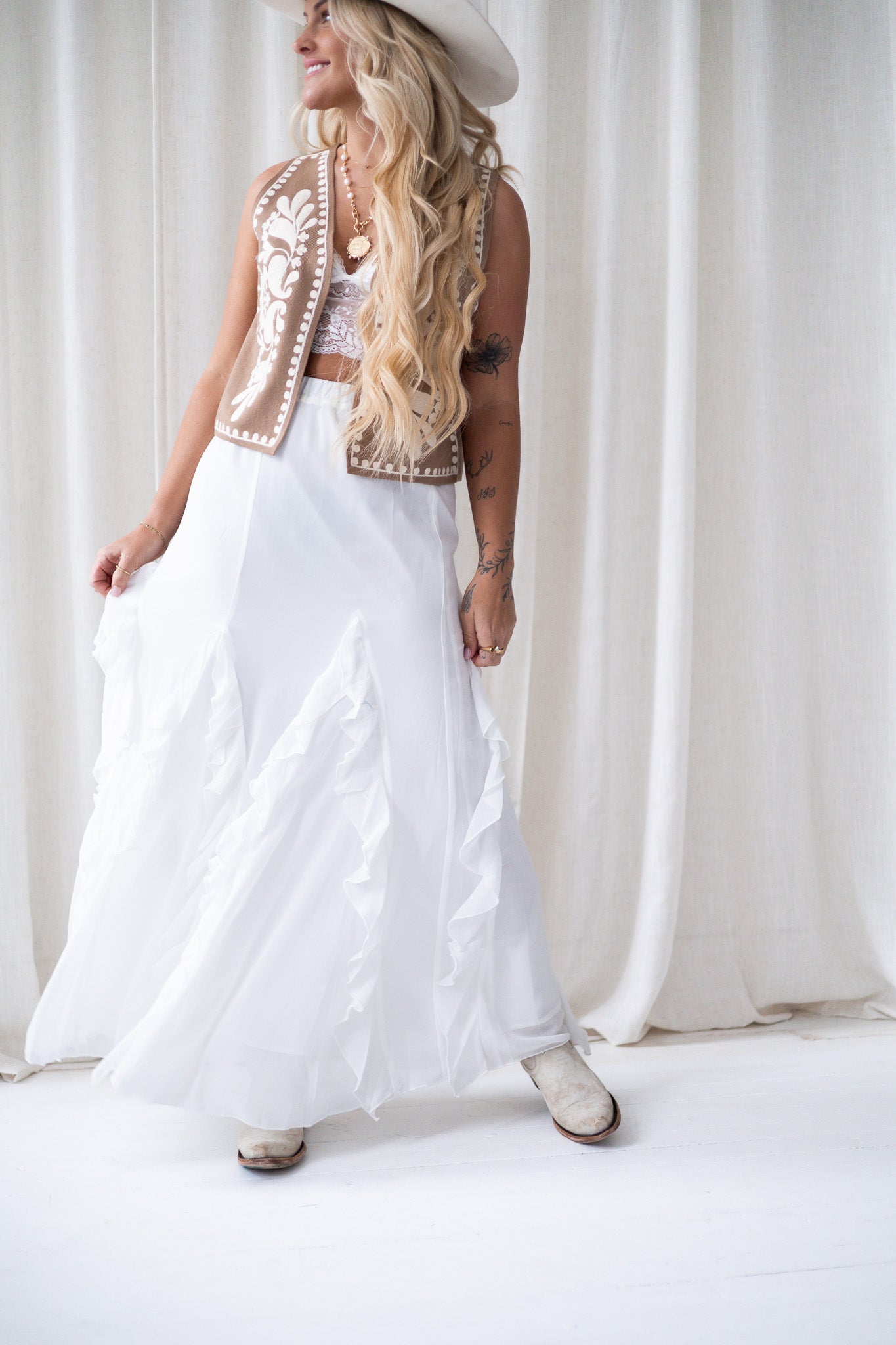 Boheme Breeze Skirt - White