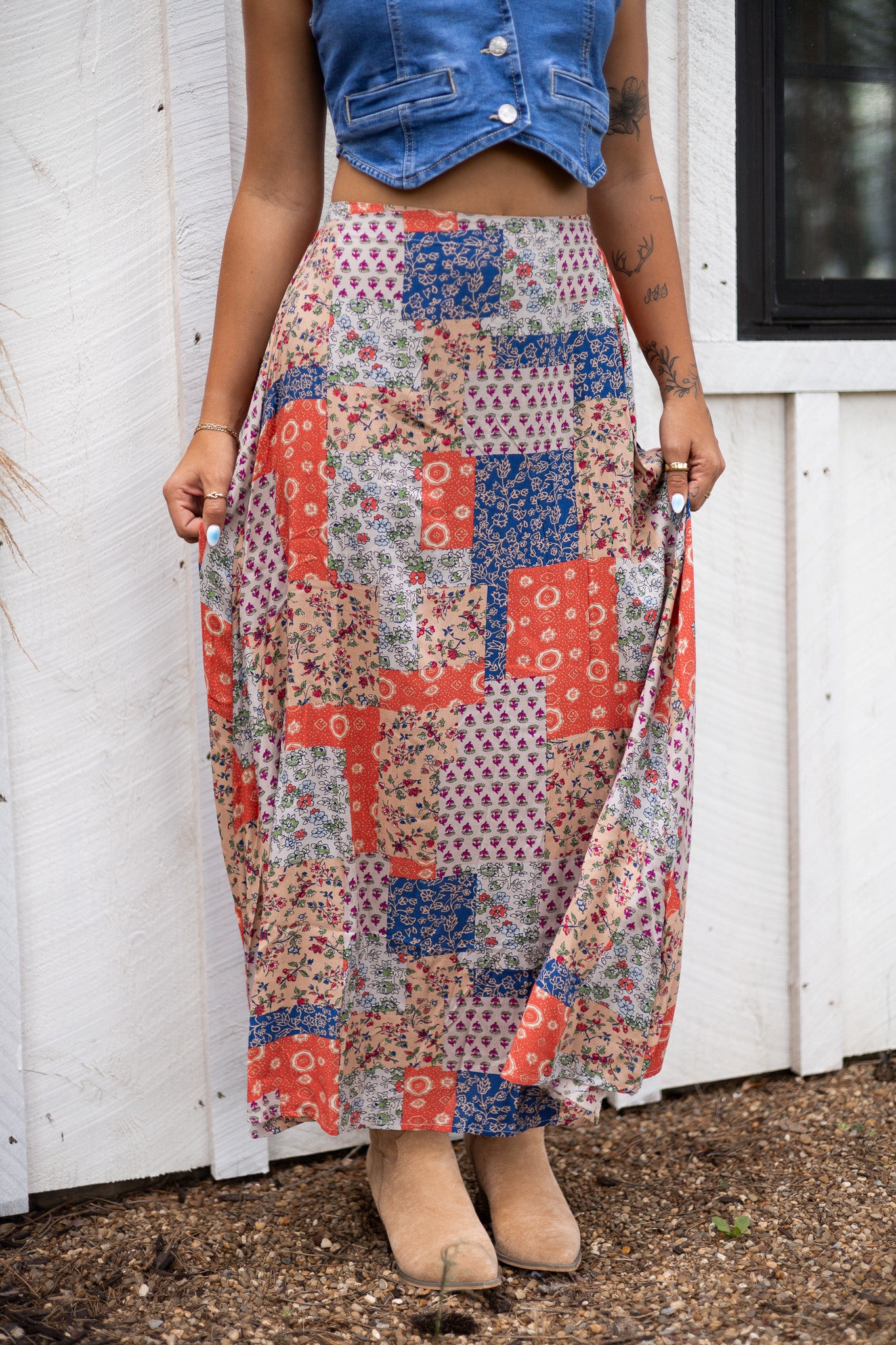 Daphnie Patchwork Skirt