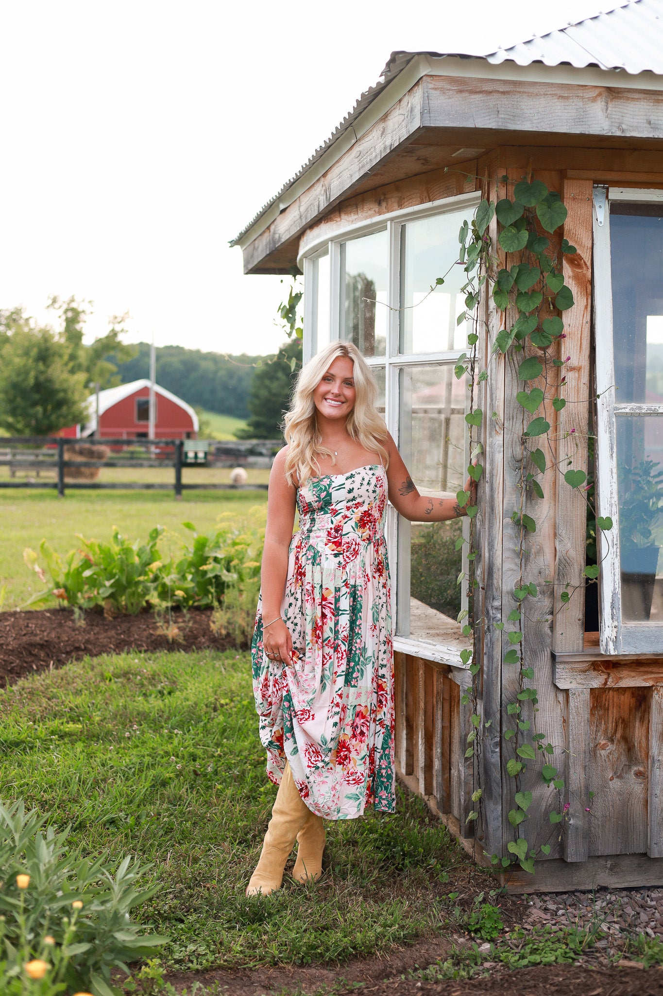 Dahlia Drop Waist Midi Dress