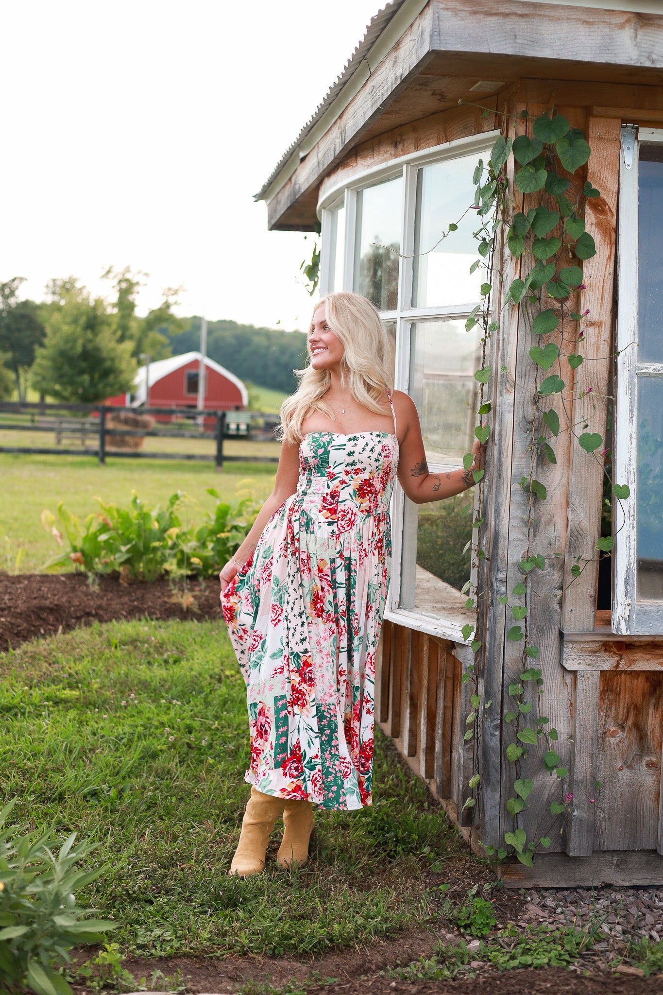 Dahlia Drop Waist Midi Dress