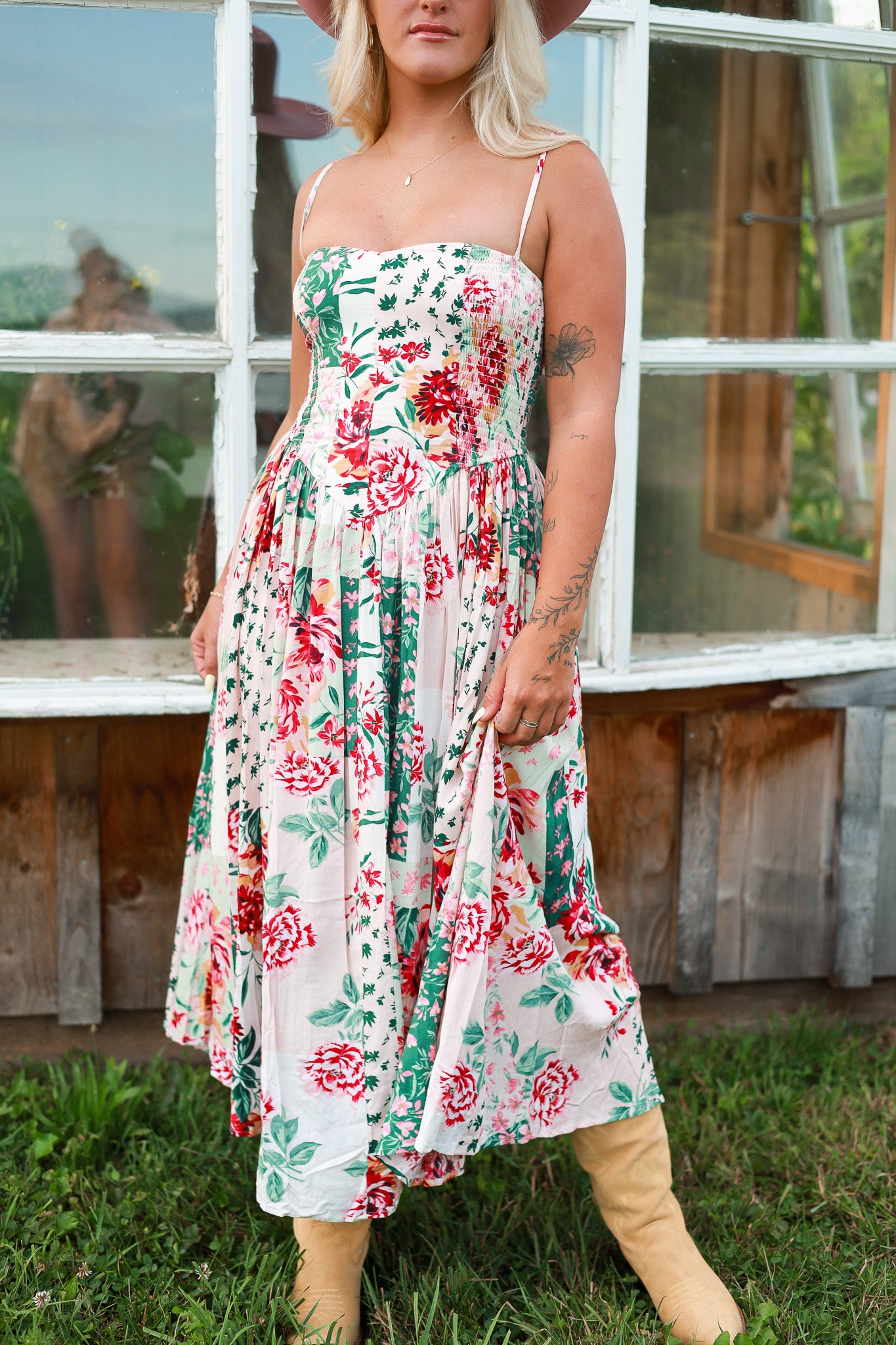 Dahlia Drop Waist Midi Dress