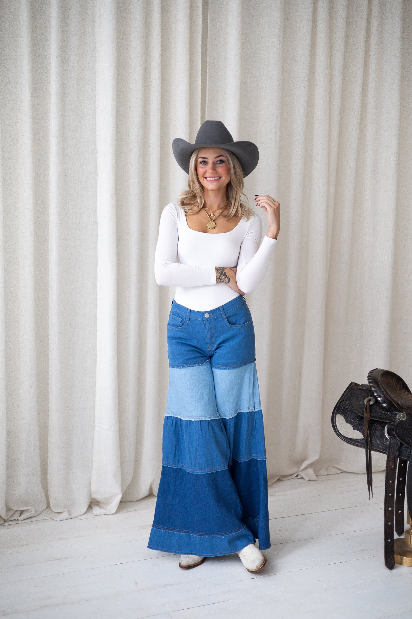 Free Spirit Colorblock Flares - Indigo