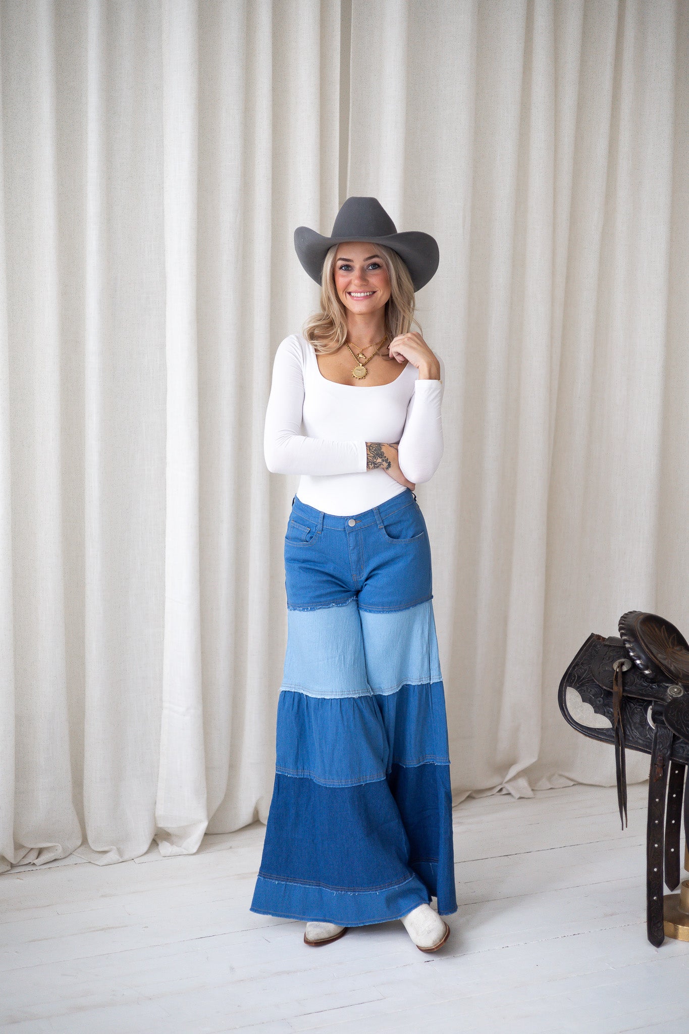 Free Spirit Colorblock Flares - Indigo