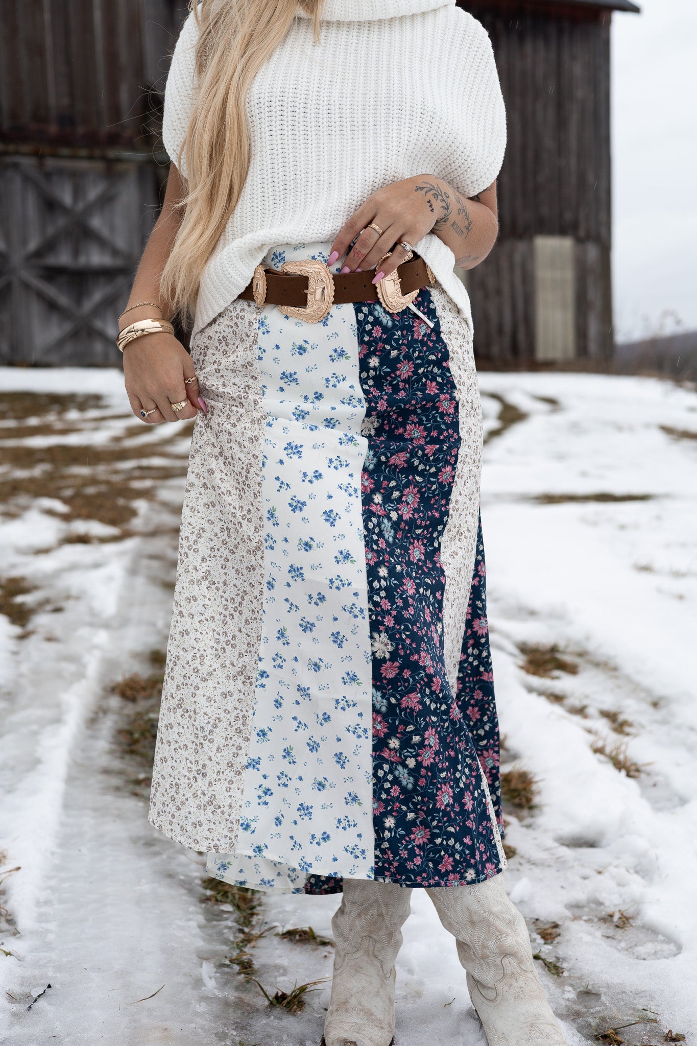 Blueberry Fields Patchwork Skirt