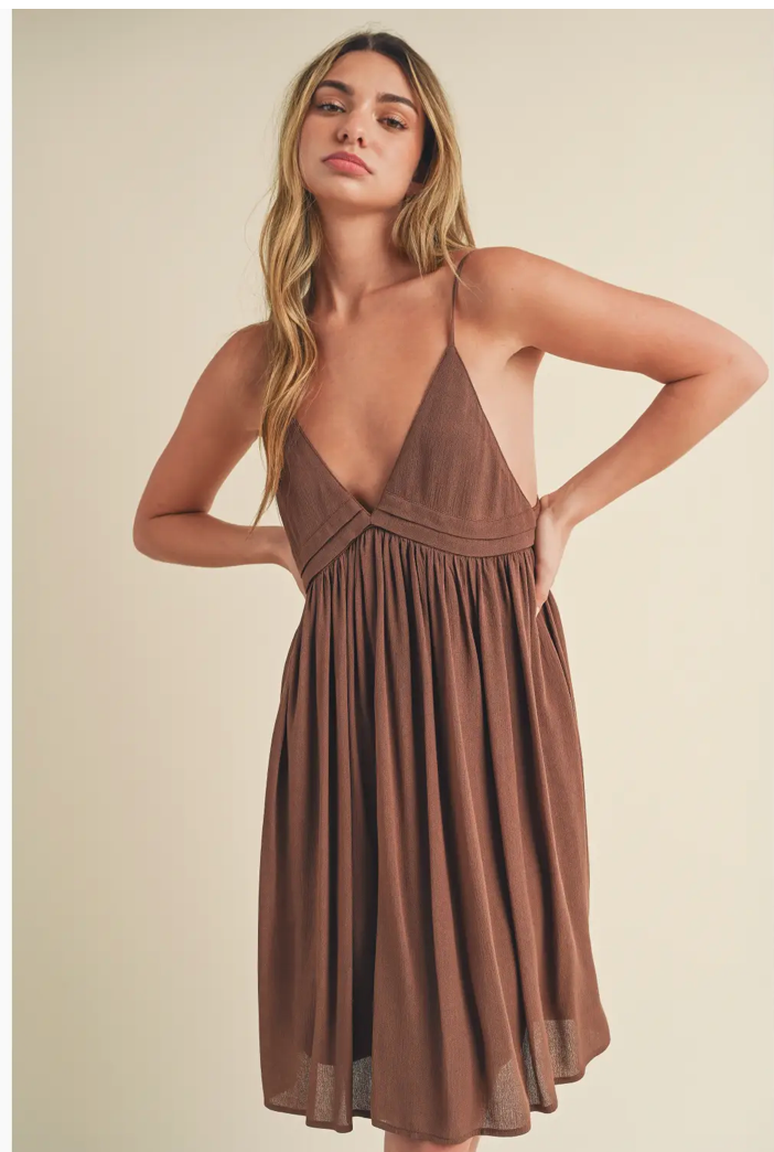 Willow Mini Dress - Mocha