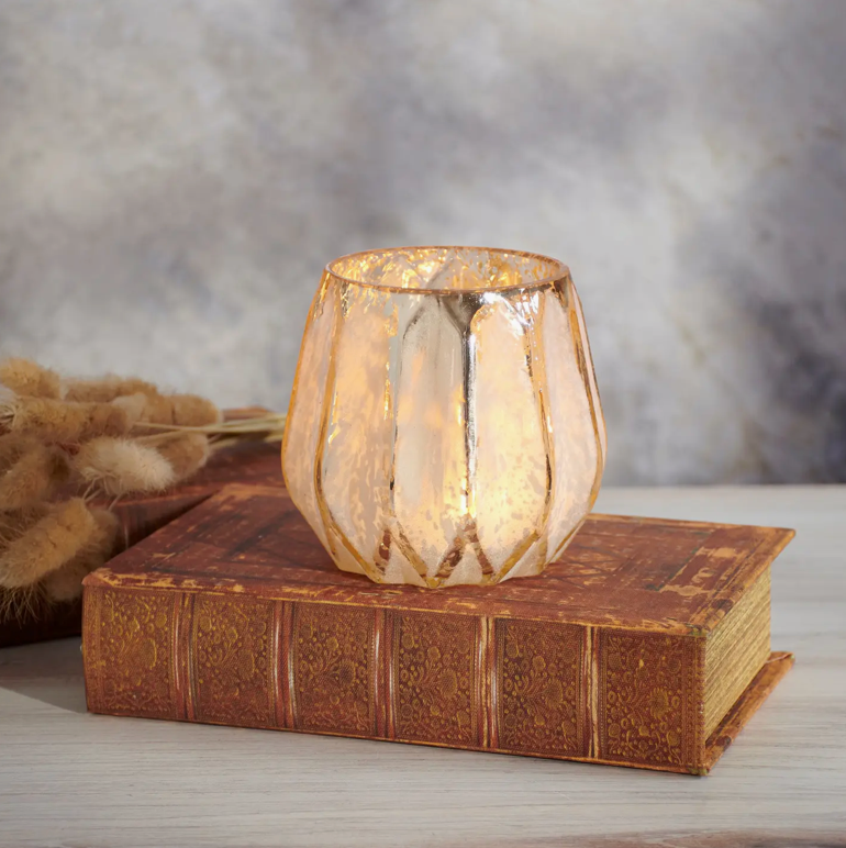 Brushed Gold Candle Holder