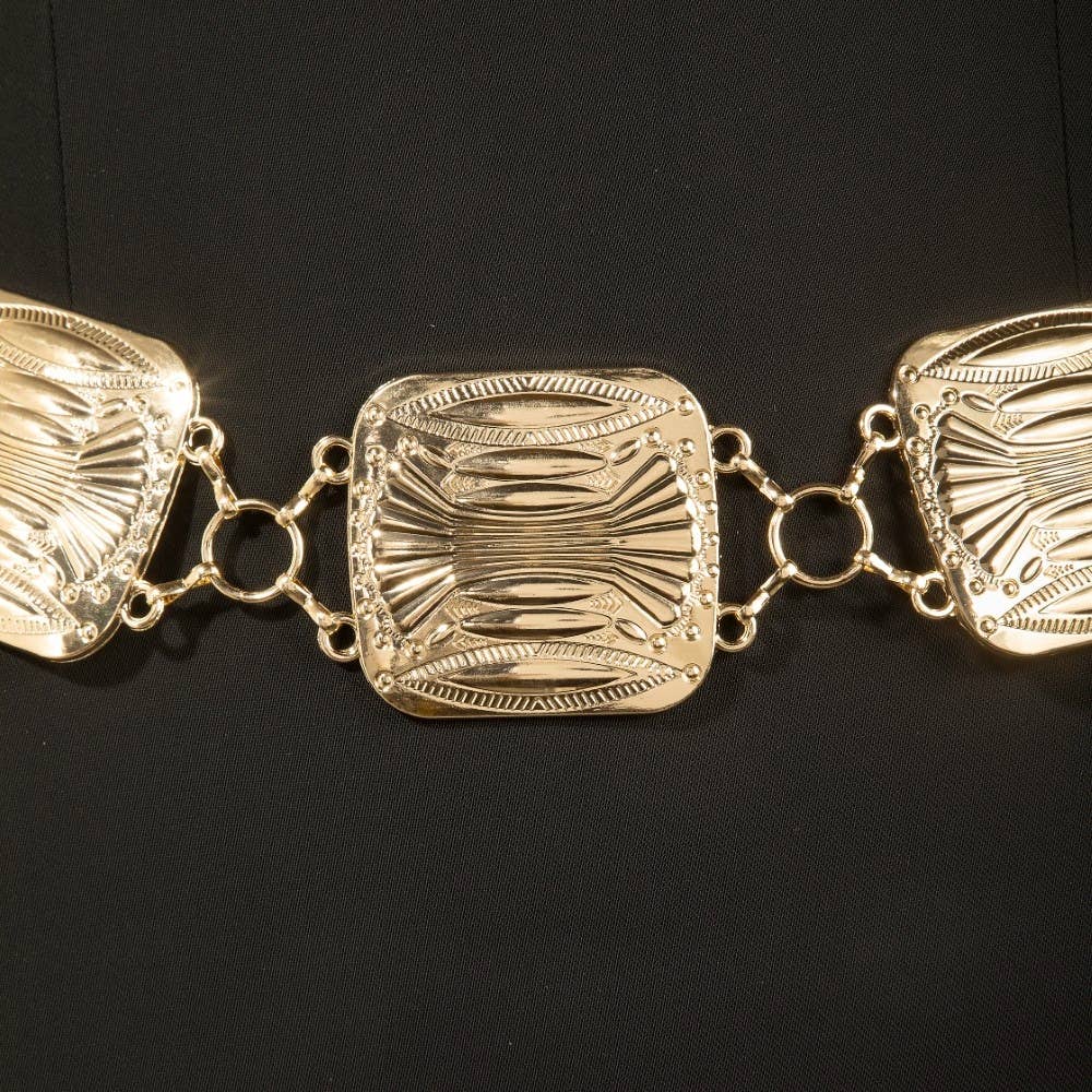 Western Square Concho Chain Belt