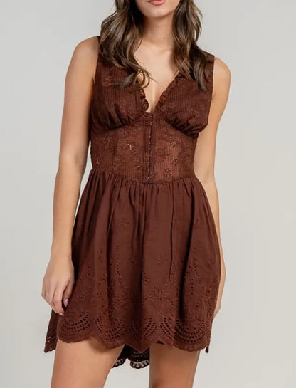 Southern Sweet Fit & Flare Dress - Pecan