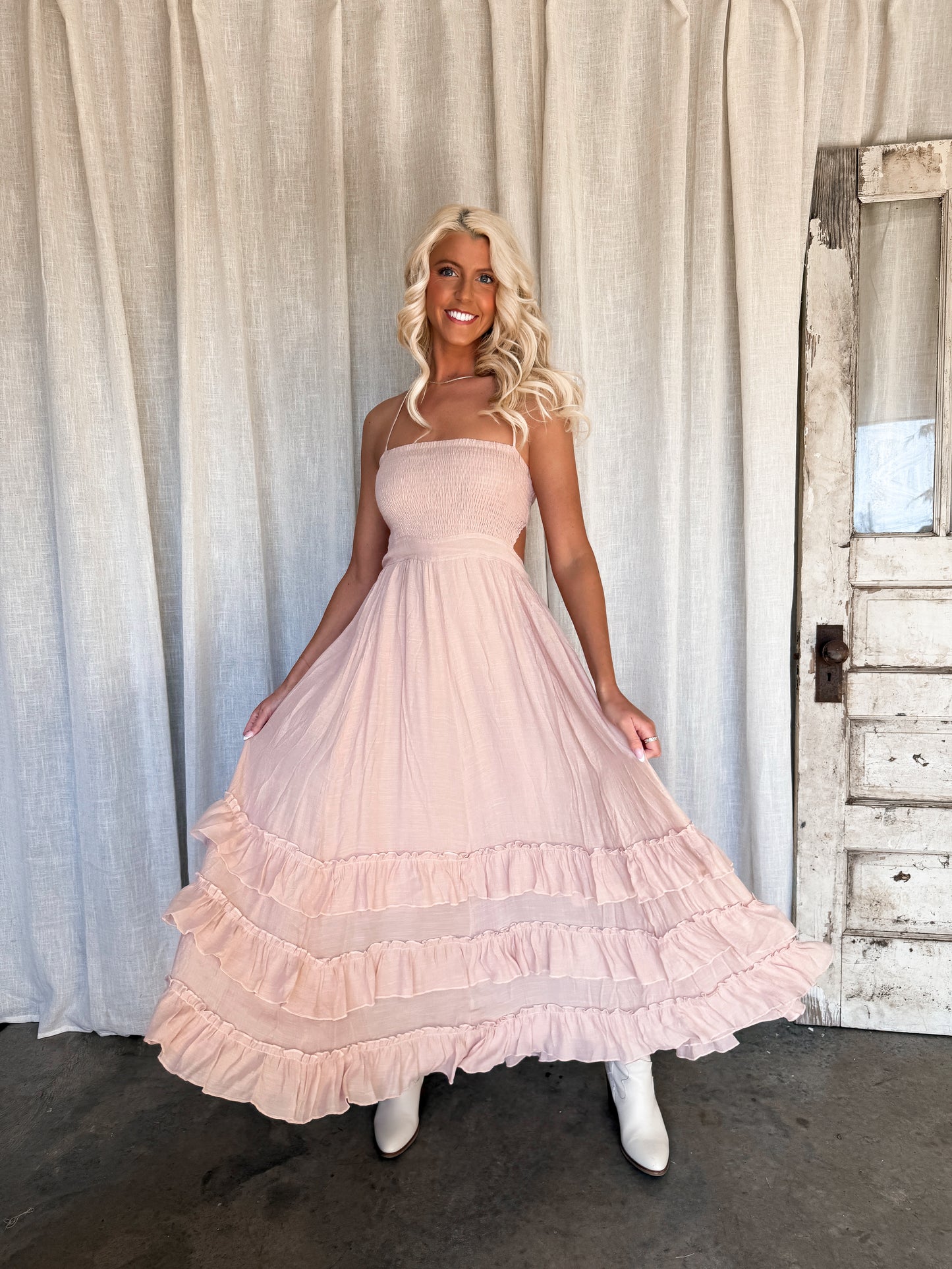 Wanderlust Halter Maxi - Blush