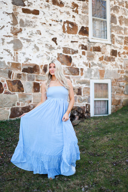 Wanderlust Halter Dress - Blueberry