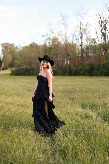Meadow Muse Ruffle Dress - Black