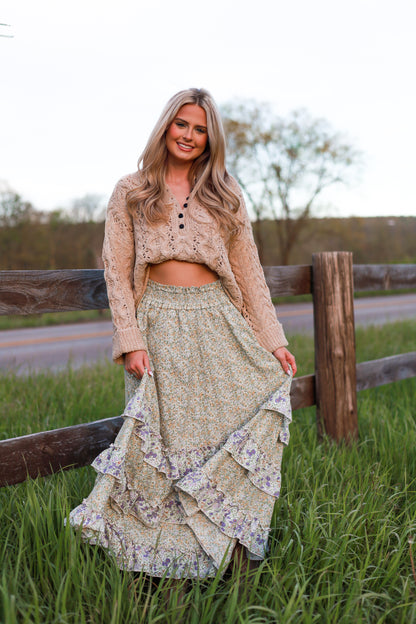 Blueberry Fleur Maxi Skirt