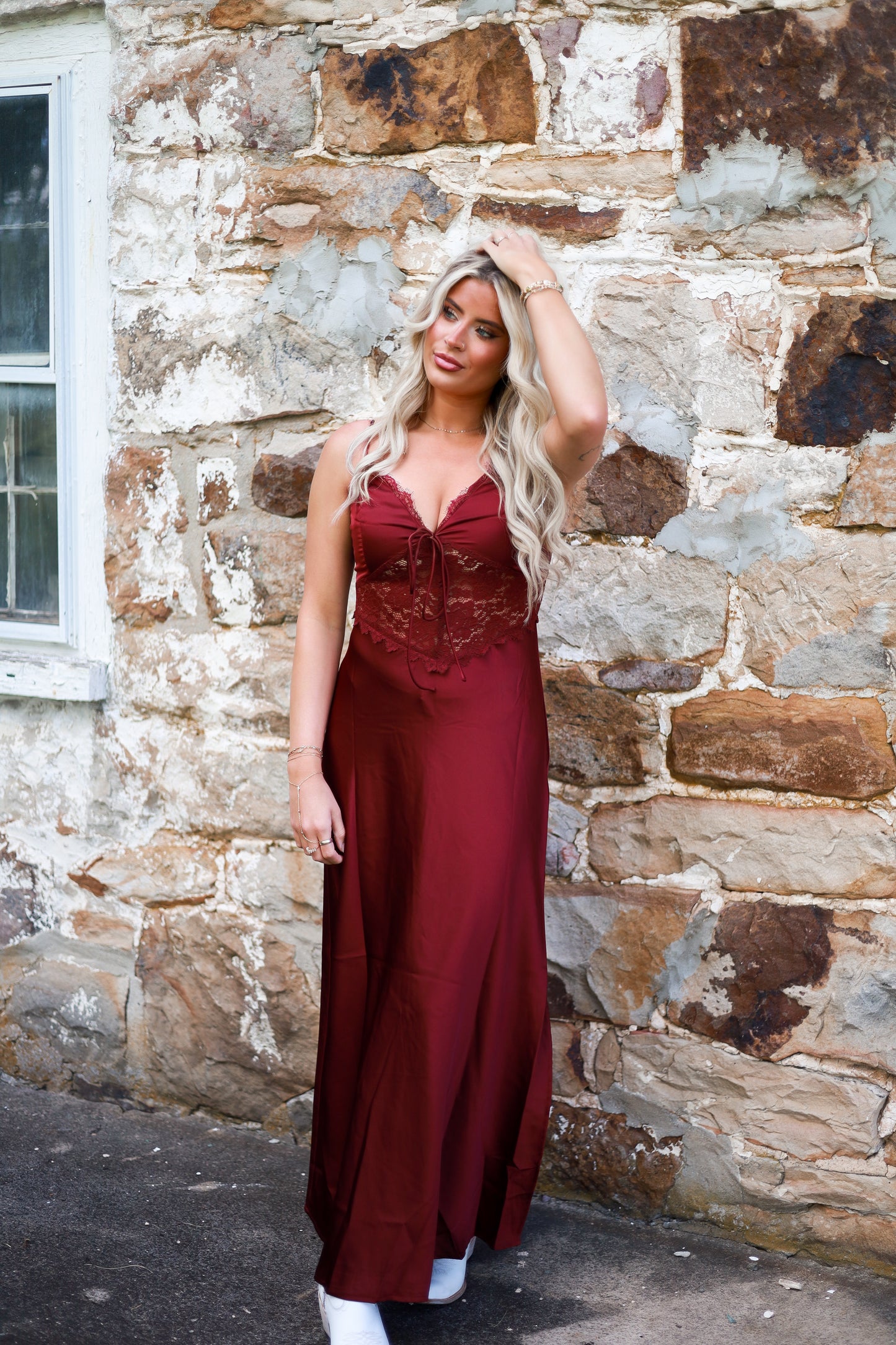 Stallion Dress - Burgundy