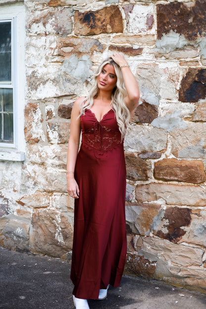 Stallion Dress - Burgundy