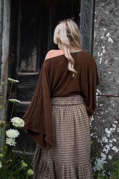 Asymmetrical Knit Top - Tobacco