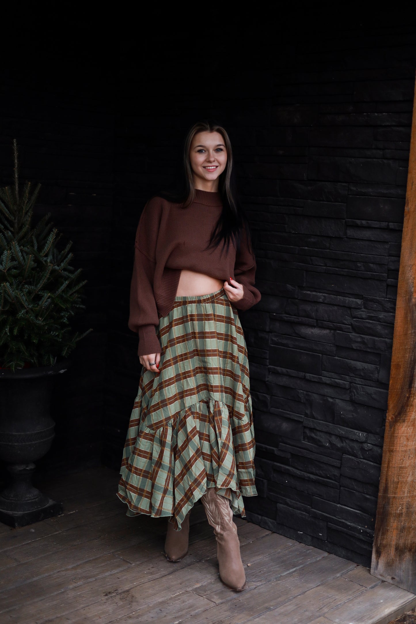 Cedarhill Plaid Maxi - Sage