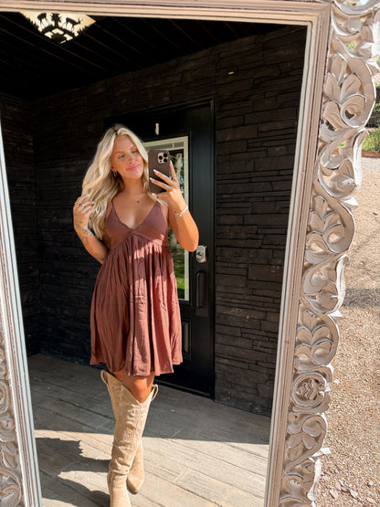 Willow Mini Dress - Mocha