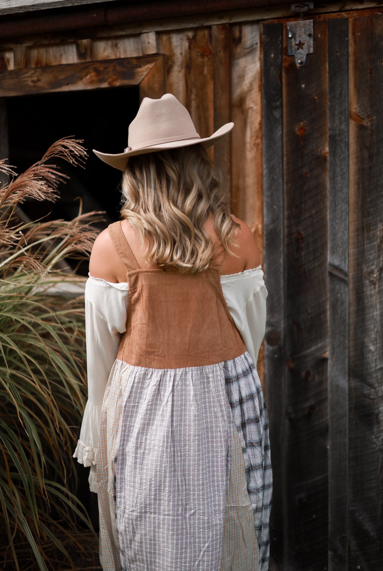 Rustic Patchwork Overall Dress