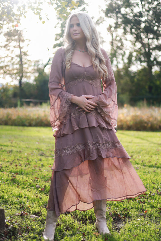 Laurel Lace Dress - Mocha