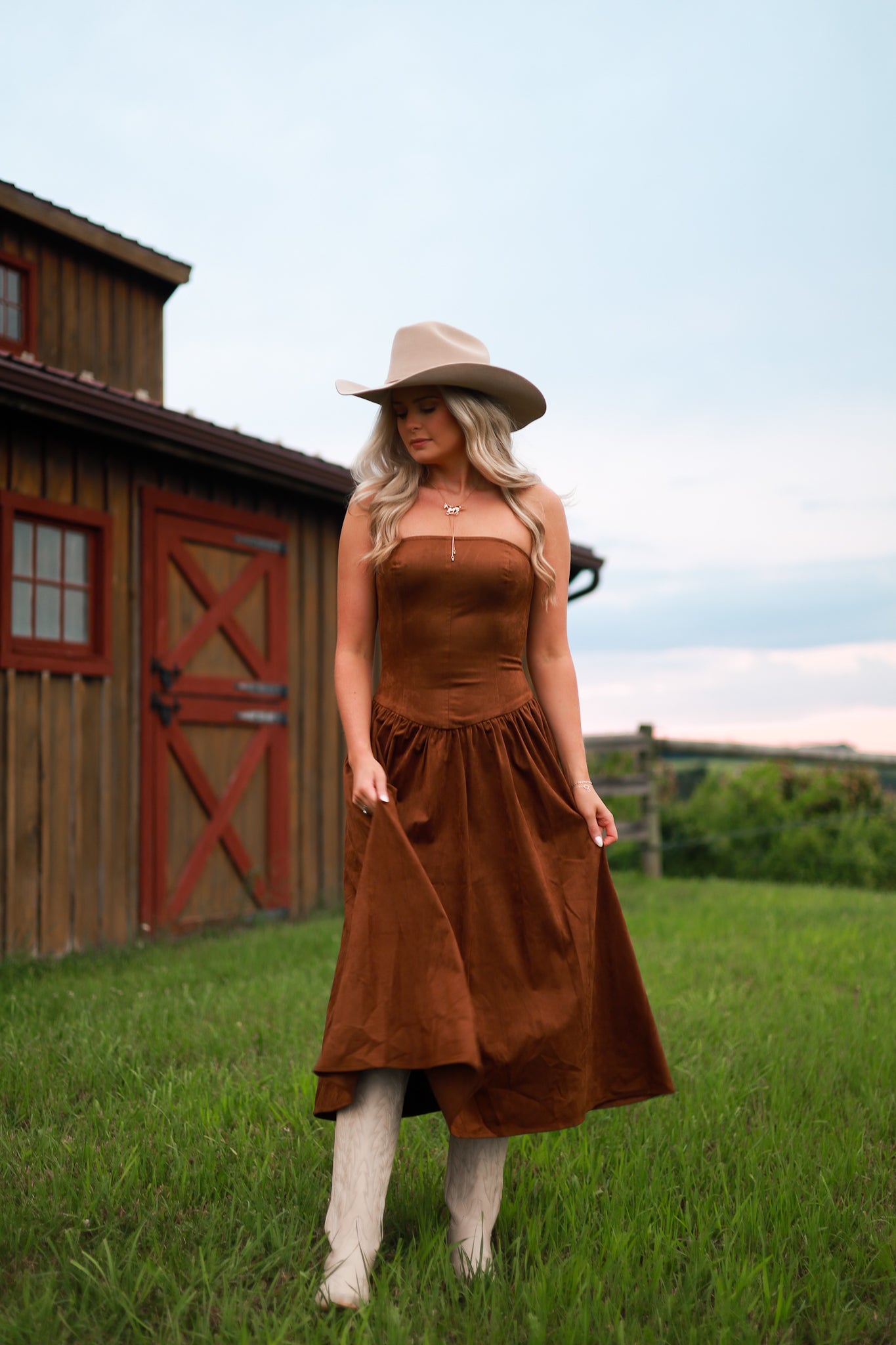 Cinnamon Fields Suede Dress