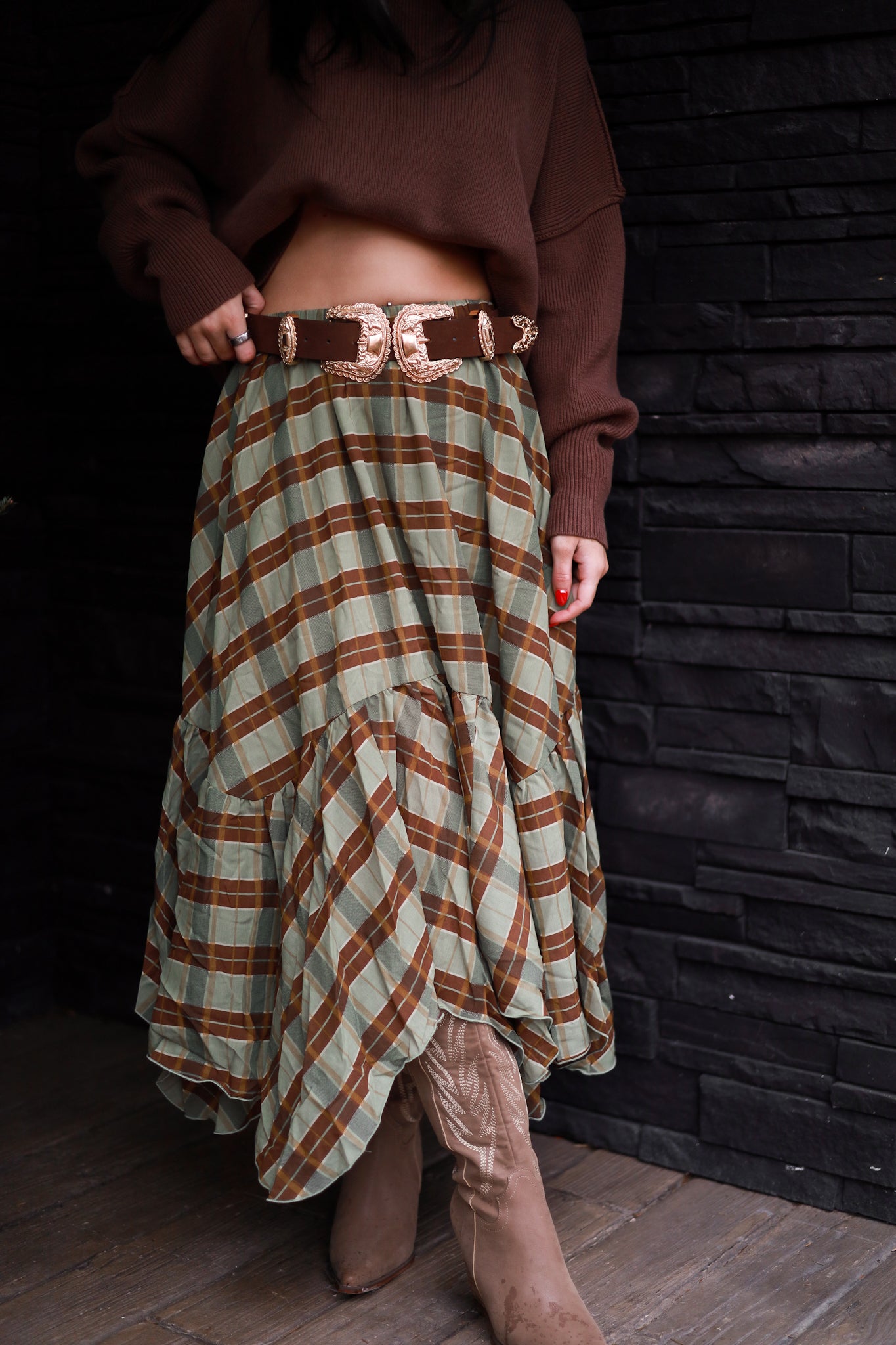 Cedarhill Plaid Maxi - Sage