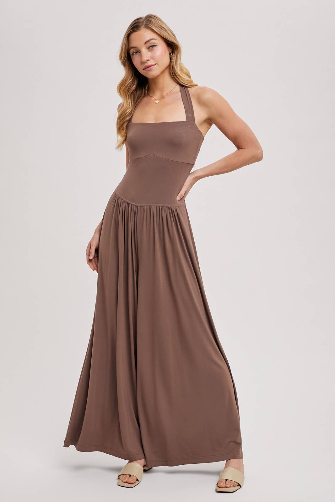 Mocha Halter Jumpsuit