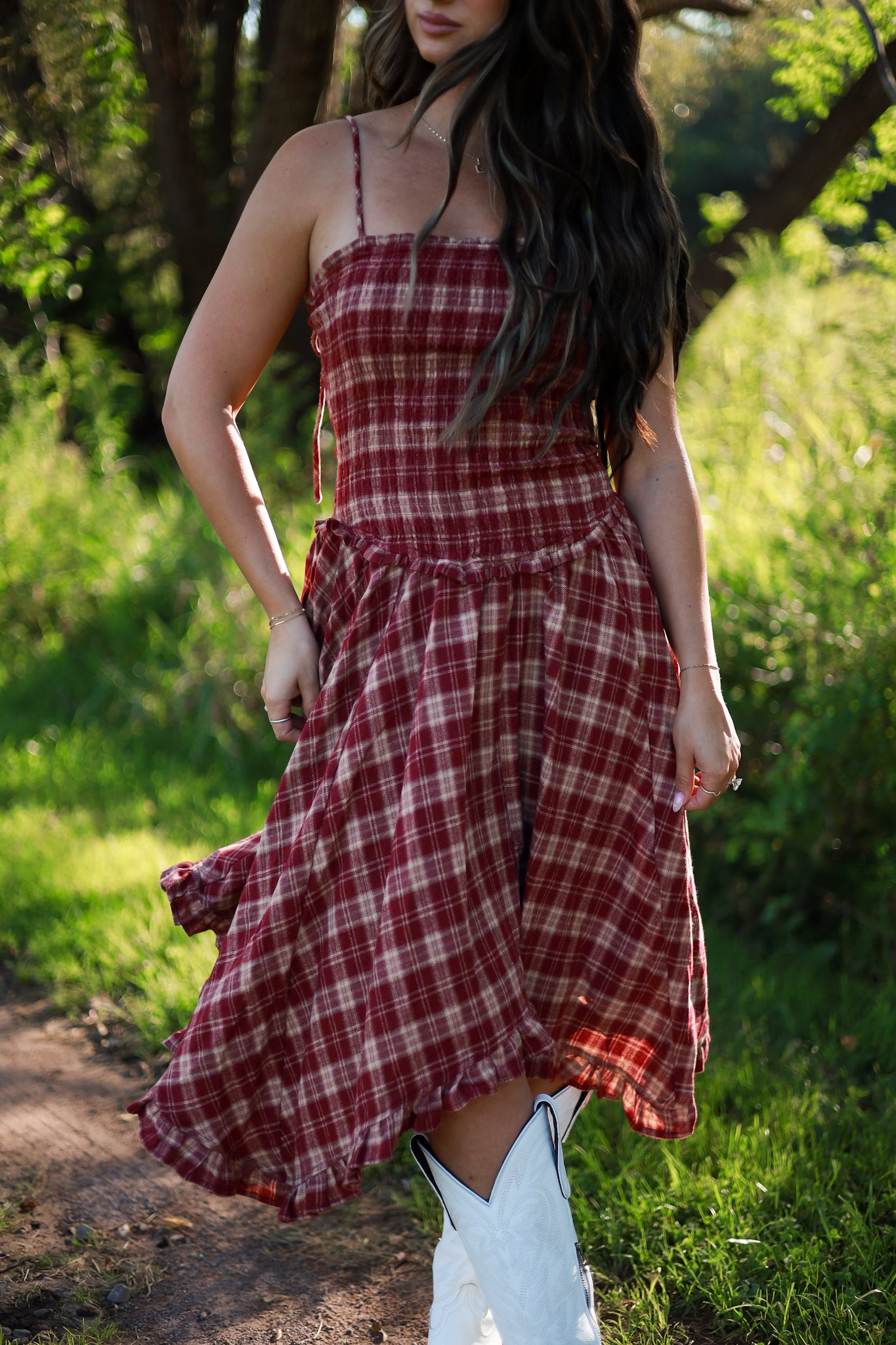 Rancher’s Daughter Dress - Burgundy