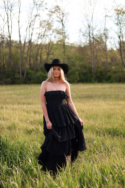 Meadow Muse Ruffle Dress - Black