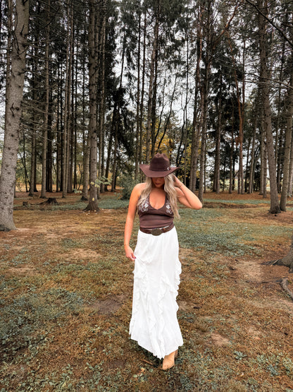 Wisteria Halter Top - Brown