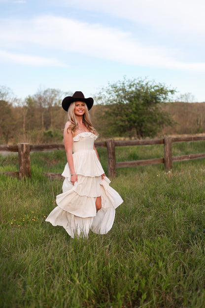 Meadow Muse Ruffle Dress - Cream