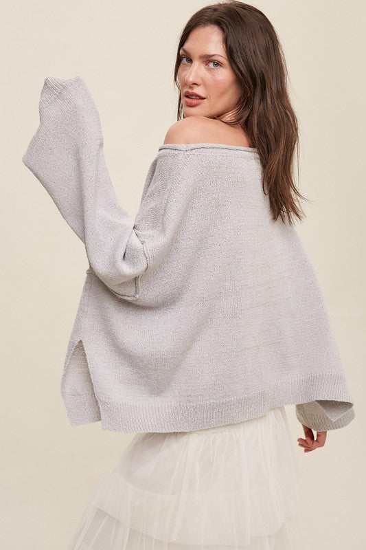 Elwood Wide Neck Pullover Knit Sweater